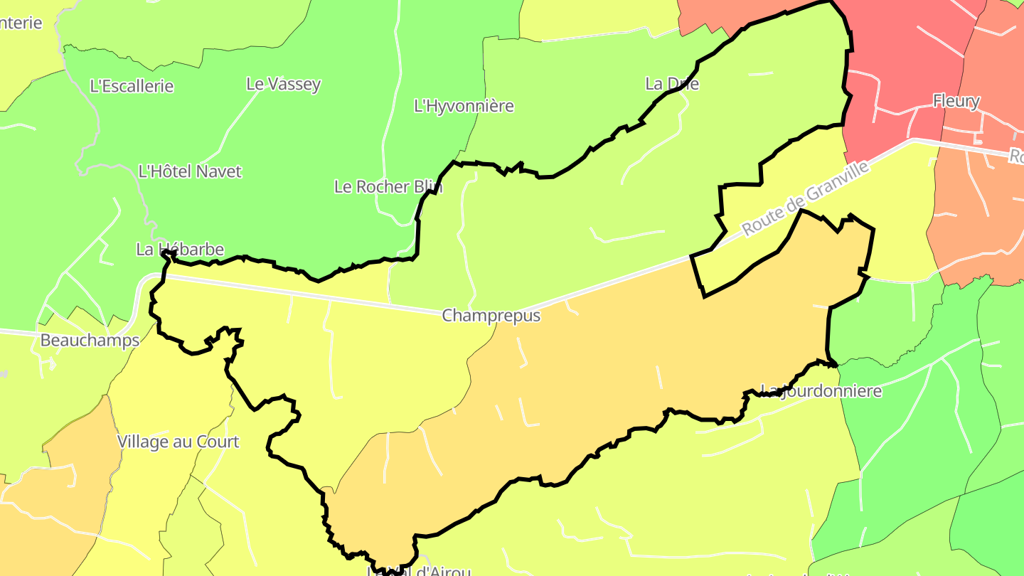 Carte des prix de l'immobilier Champrepus