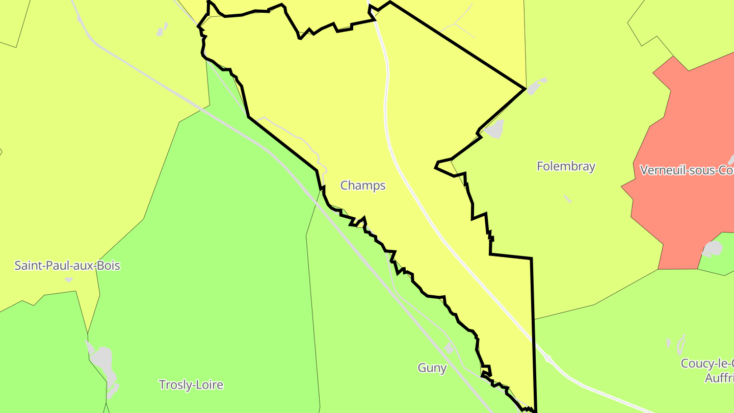 Carte des prix de l'immobilier Champs