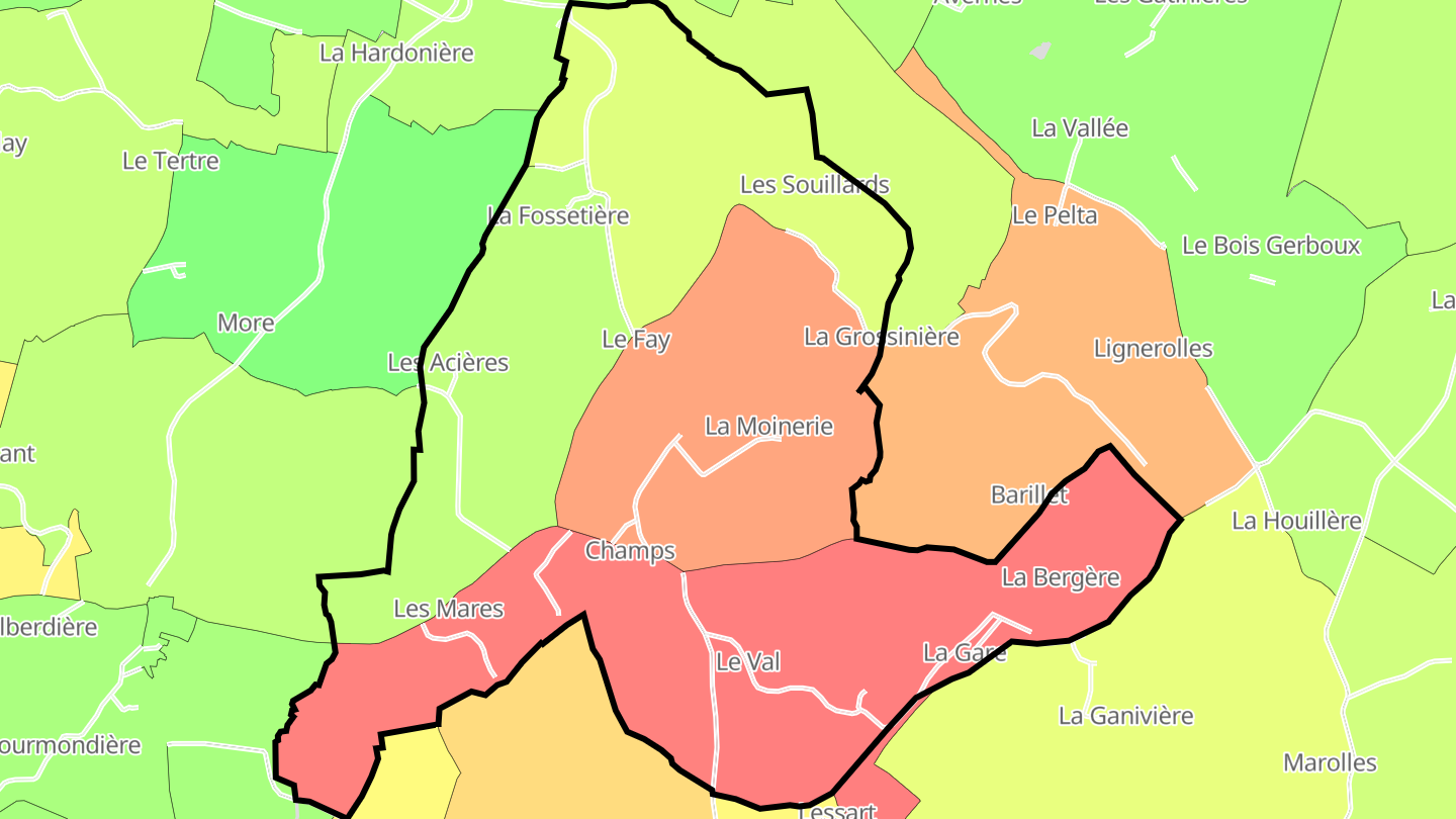 Carte des prix de l'immobilier Champs