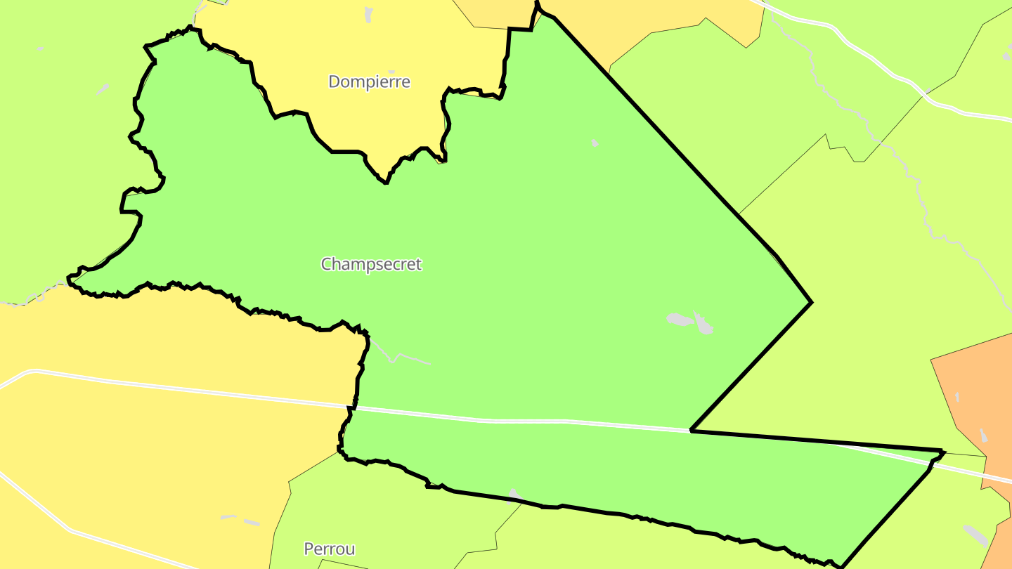 Carte des prix de l'immobilier Champsecret
