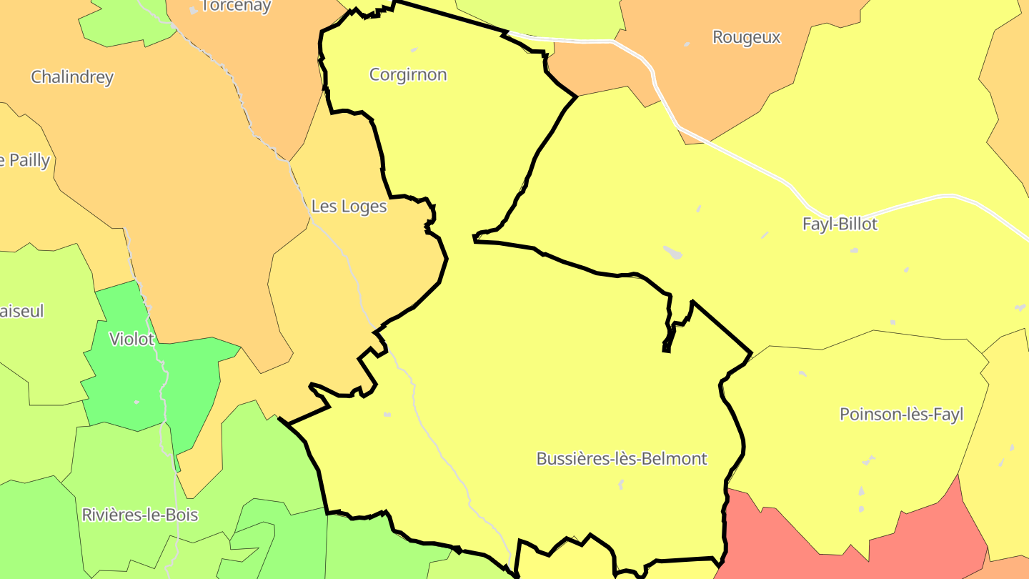 Carte des prix de l'immobilier Champsevraine
