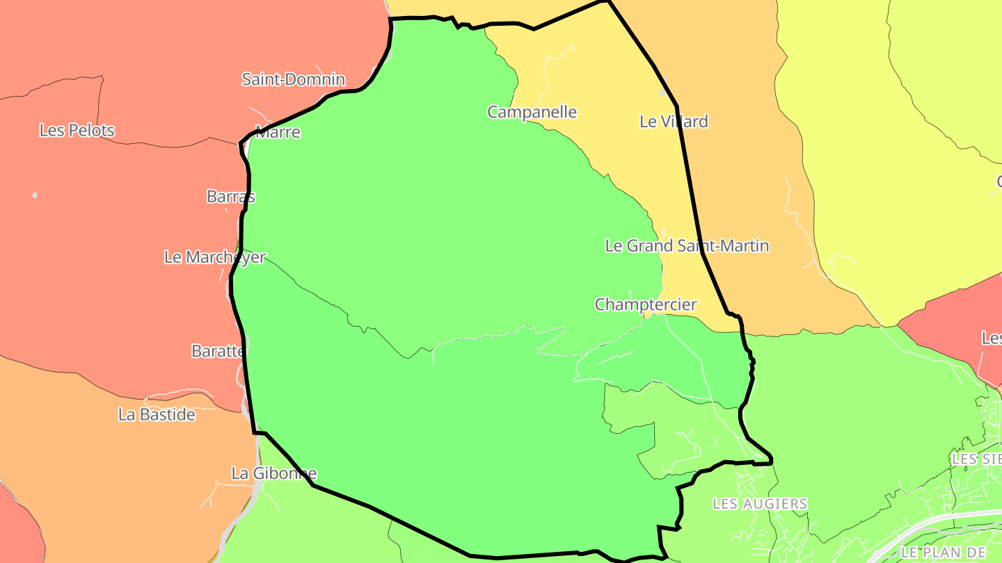Carte des prix de l'immobilier Champtercier