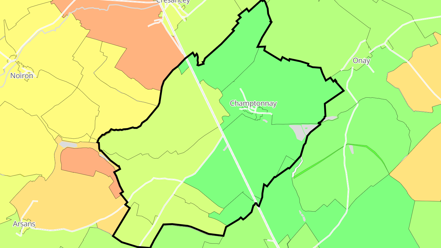 Carte des prix de l'immobilier Champtonnay