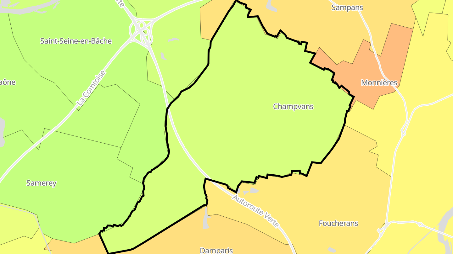 Carte des prix de l'immobilier Champvans