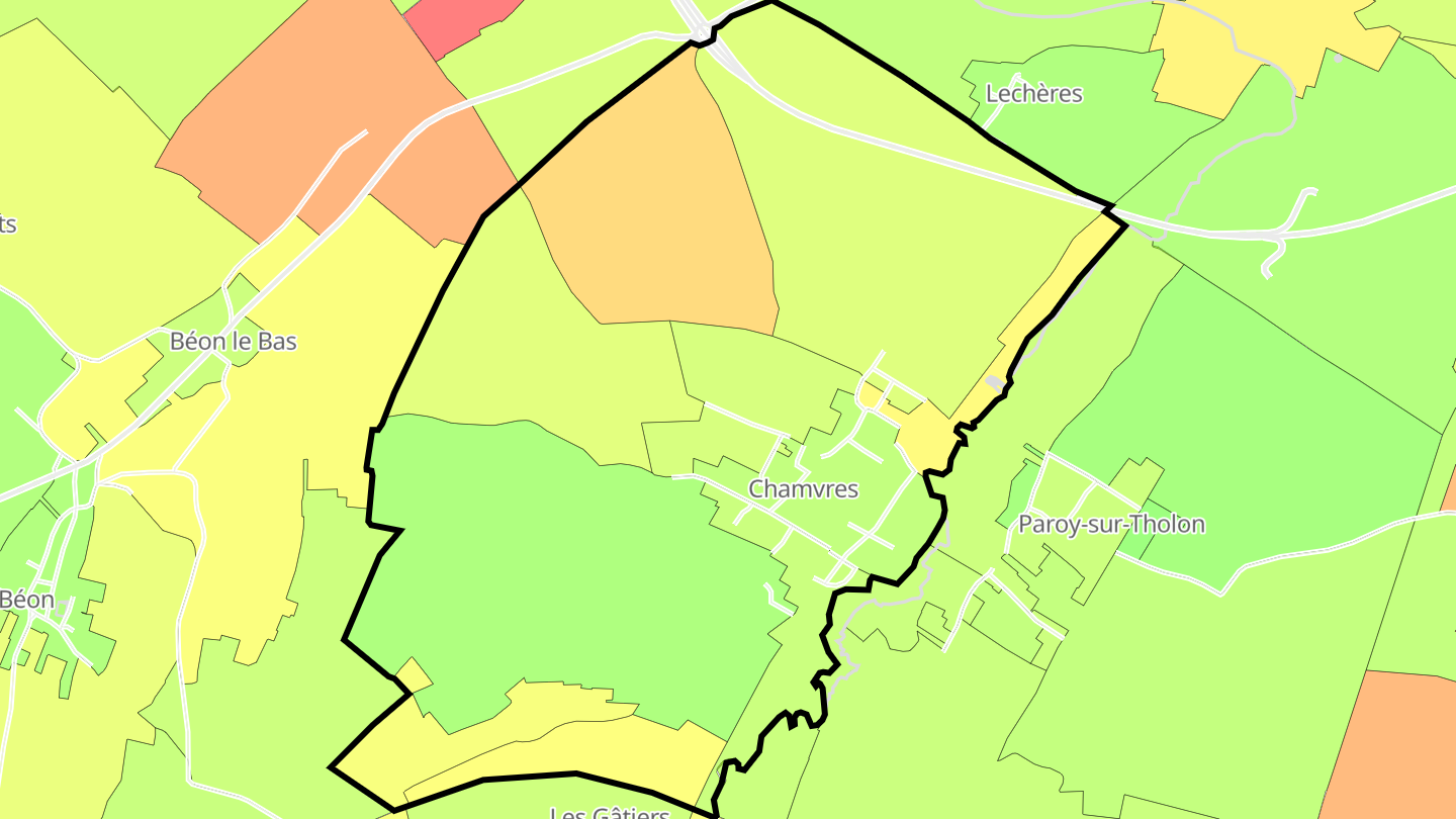 Carte des prix de l'immobilier Chamvres