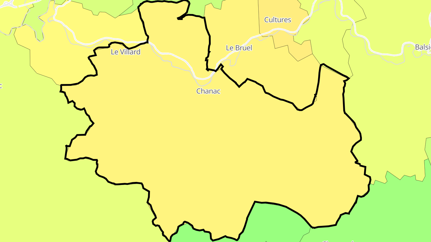 Carte des prix de l'immobilier Chanac