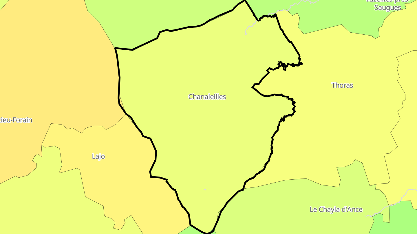 Carte des prix de l'immobilier Chanaleilles