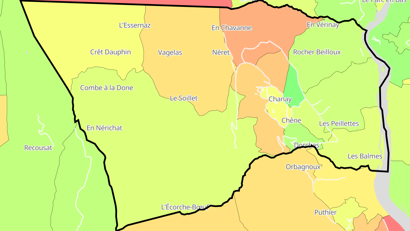 Carte des prix de l'immobilier Chanay