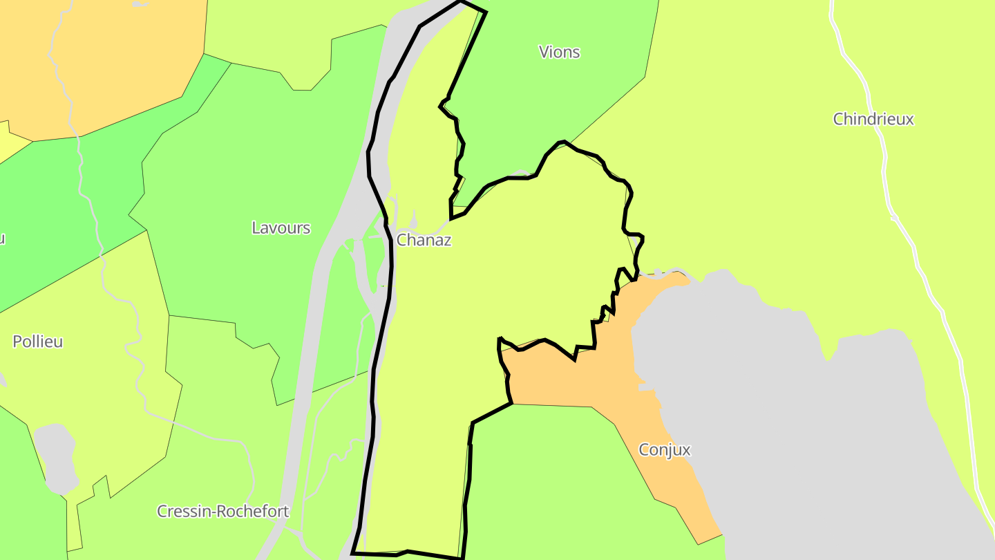 Carte des prix de l'immobilier Chanaz