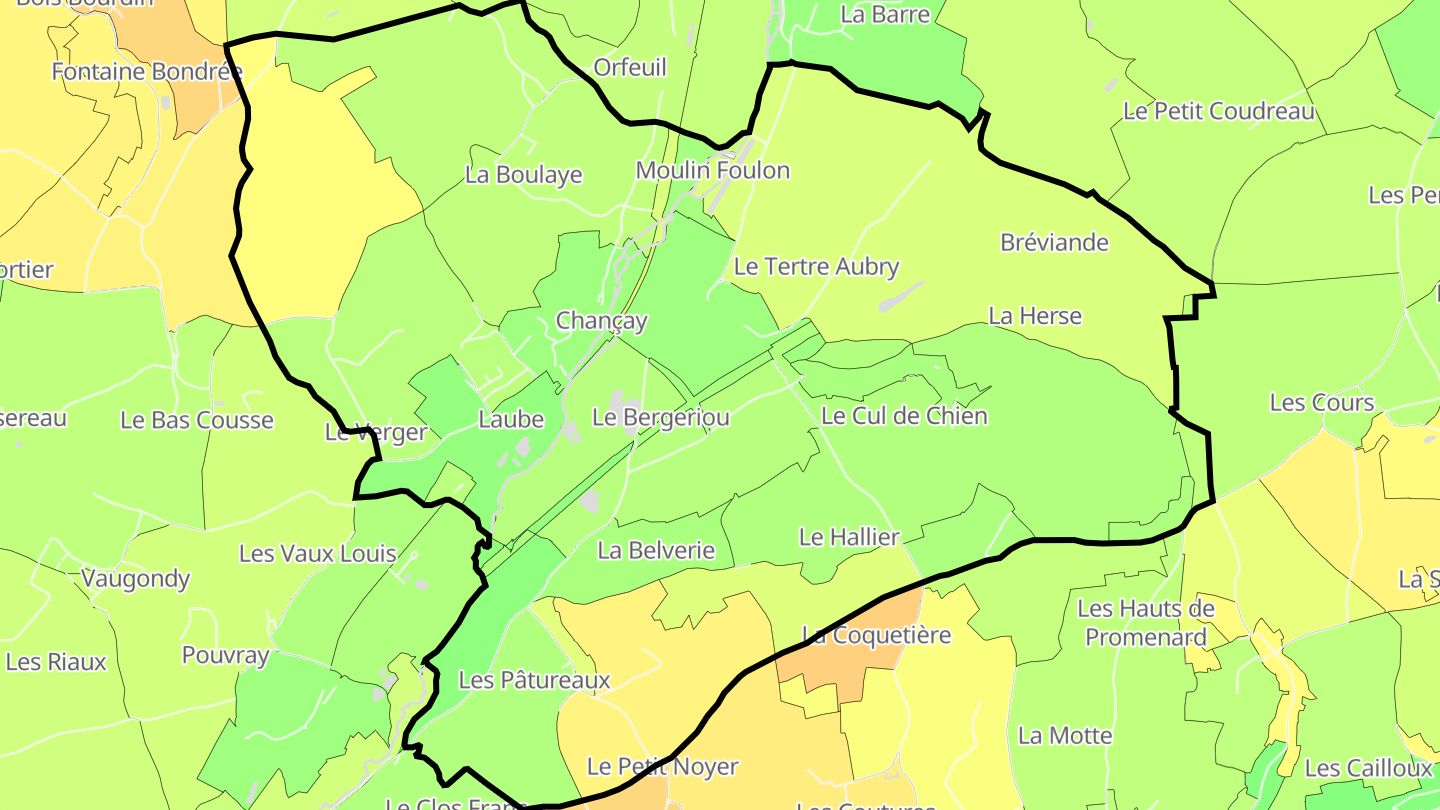Carte des prix de l'immobilier Chançay