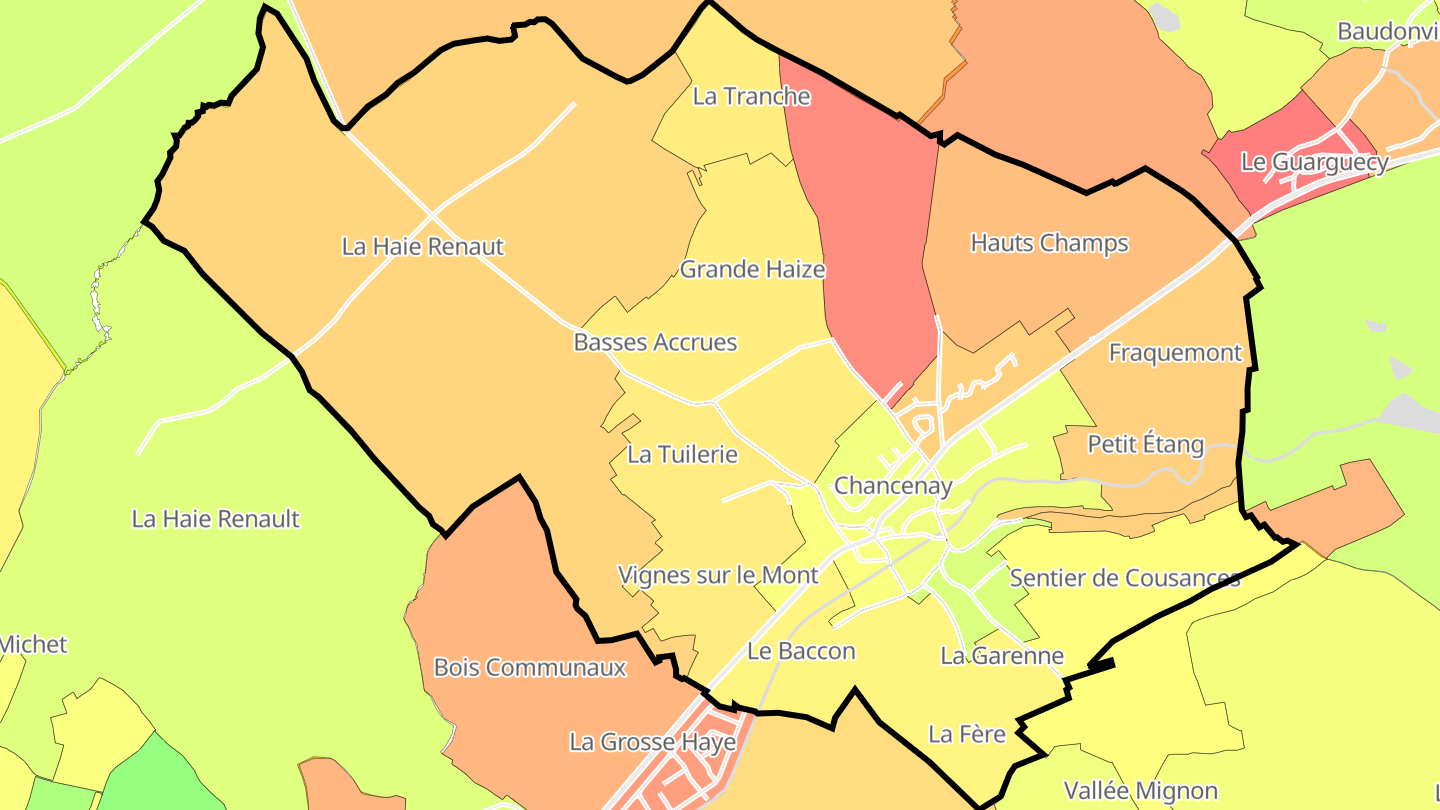 Carte des prix de l'immobilier Chancenay