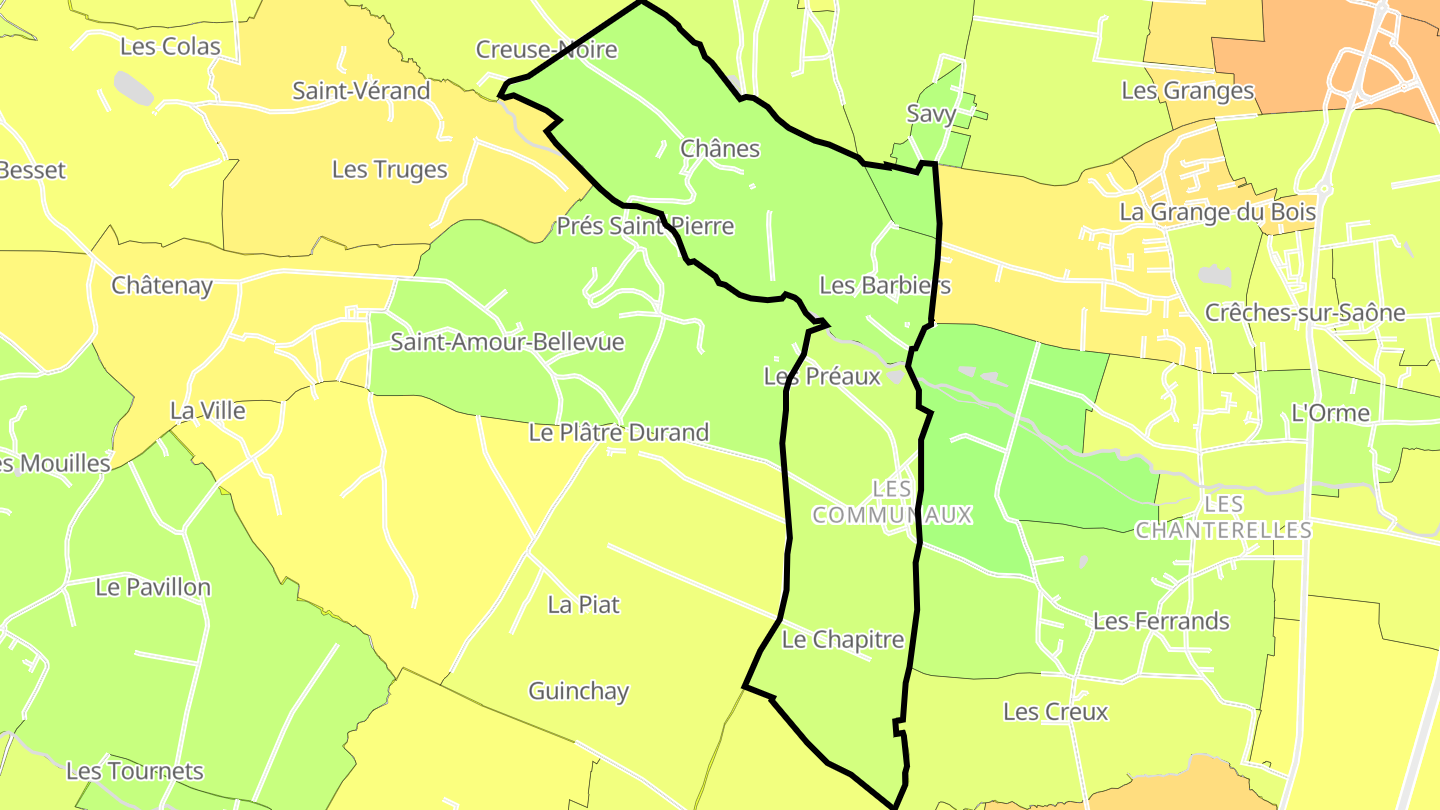 Carte des prix de l'immobilier Chânes