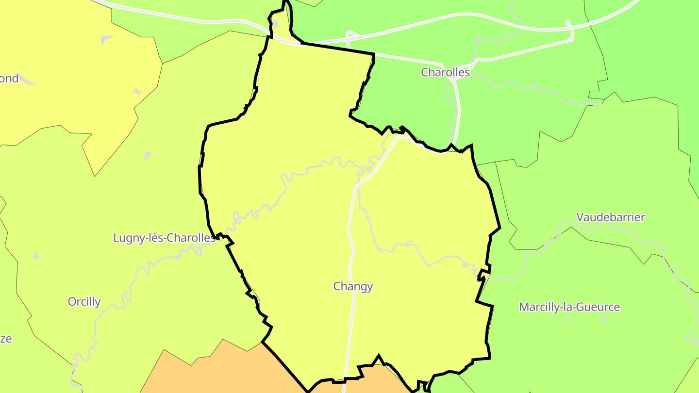 Carte des prix de l'immobilier Changy