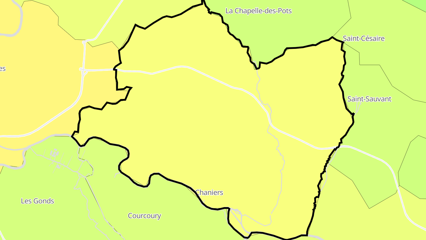 Carte des prix de l'immobilier Chaniers