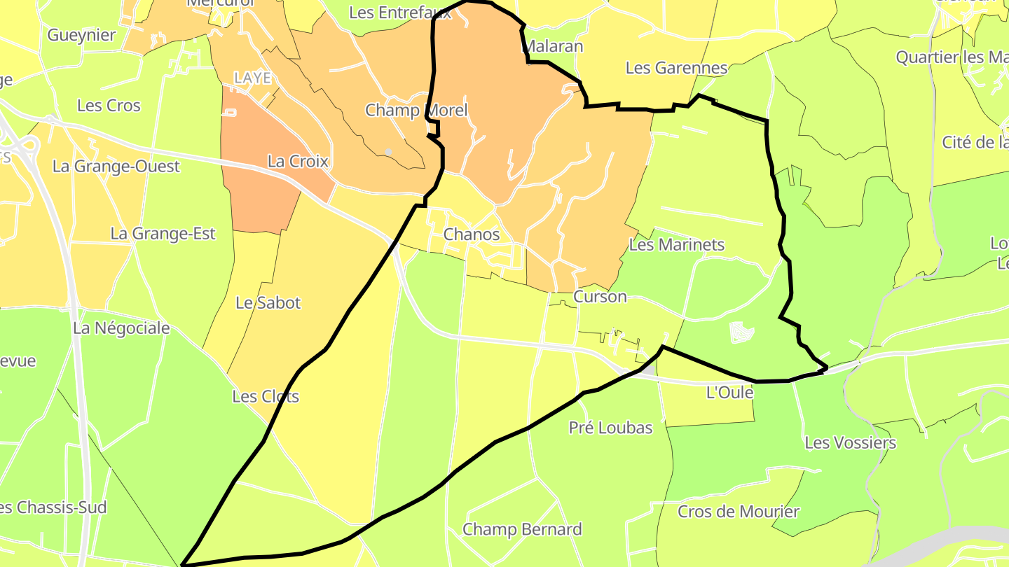 Carte des prix de l'immobilier Chanos-Curson