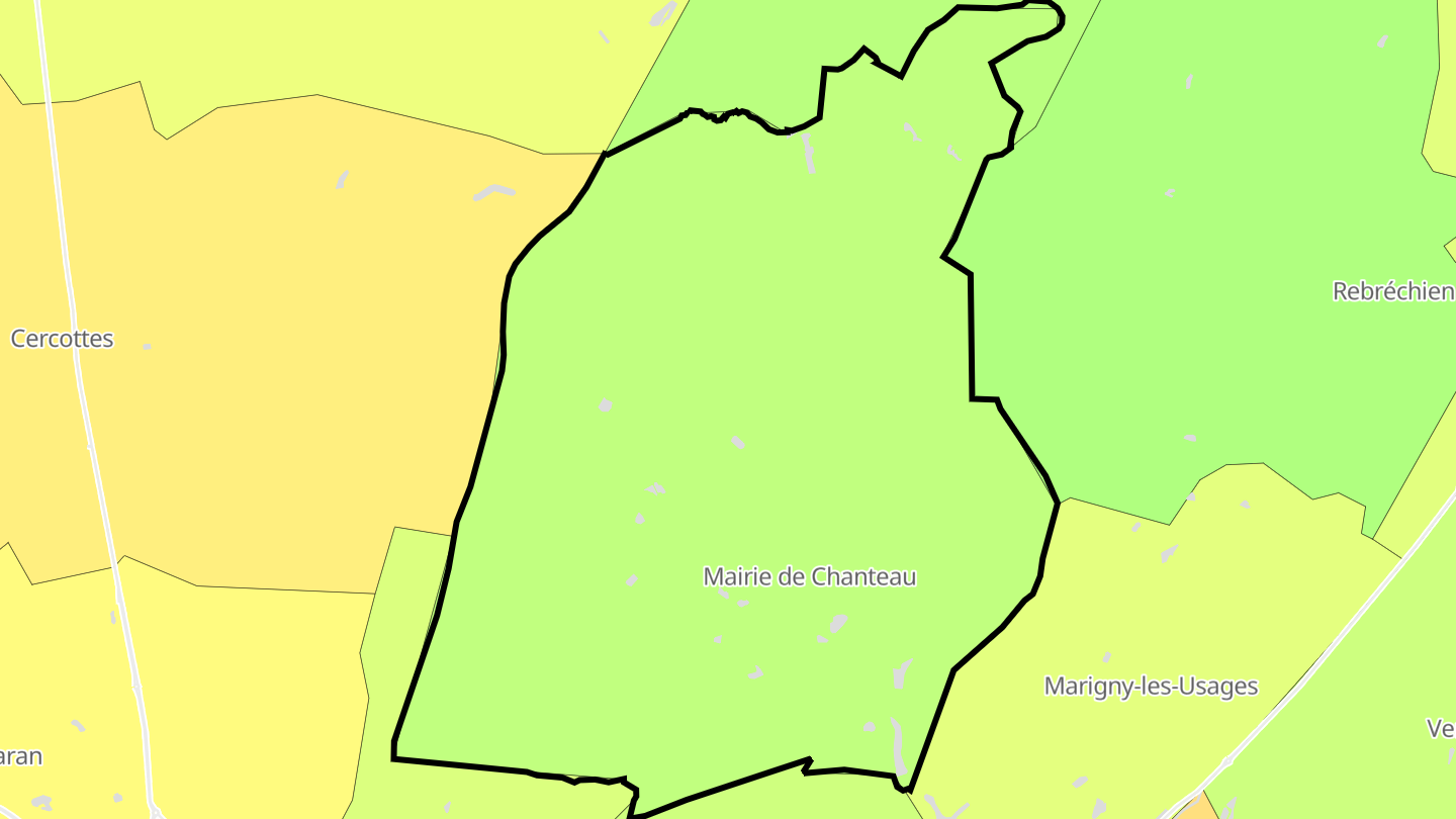 Carte des prix de l'immobilier Chanteau