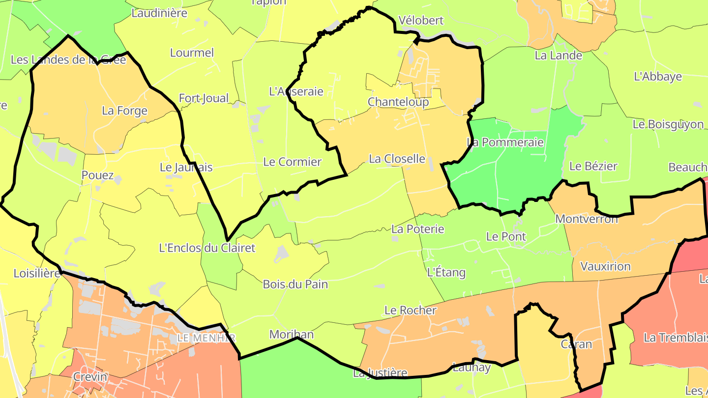 Carte des prix de l'immobilier Chanteloup