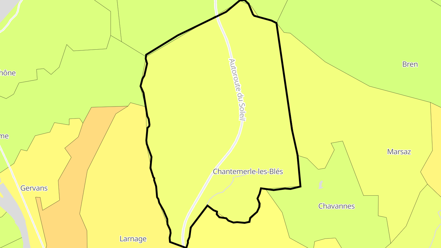 Carte des prix de l'immobilier Chantemerle-les-Blés