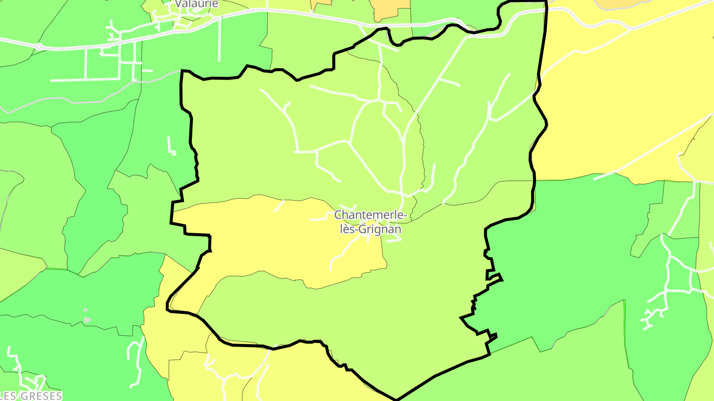 Carte des prix de l'immobilier Chantemerle-lès-Grignan