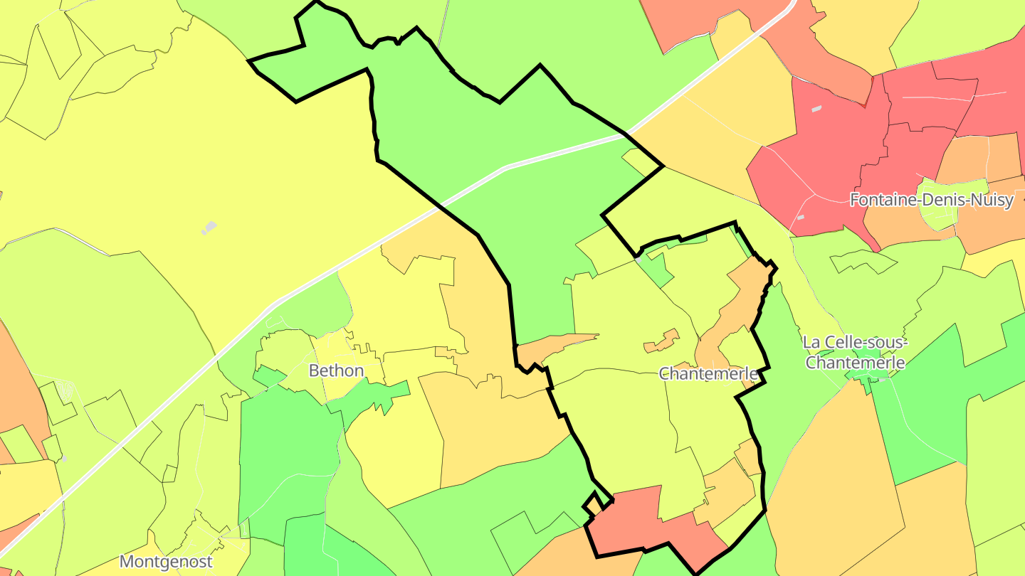 Carte des prix de l'immobilier Chantemerle