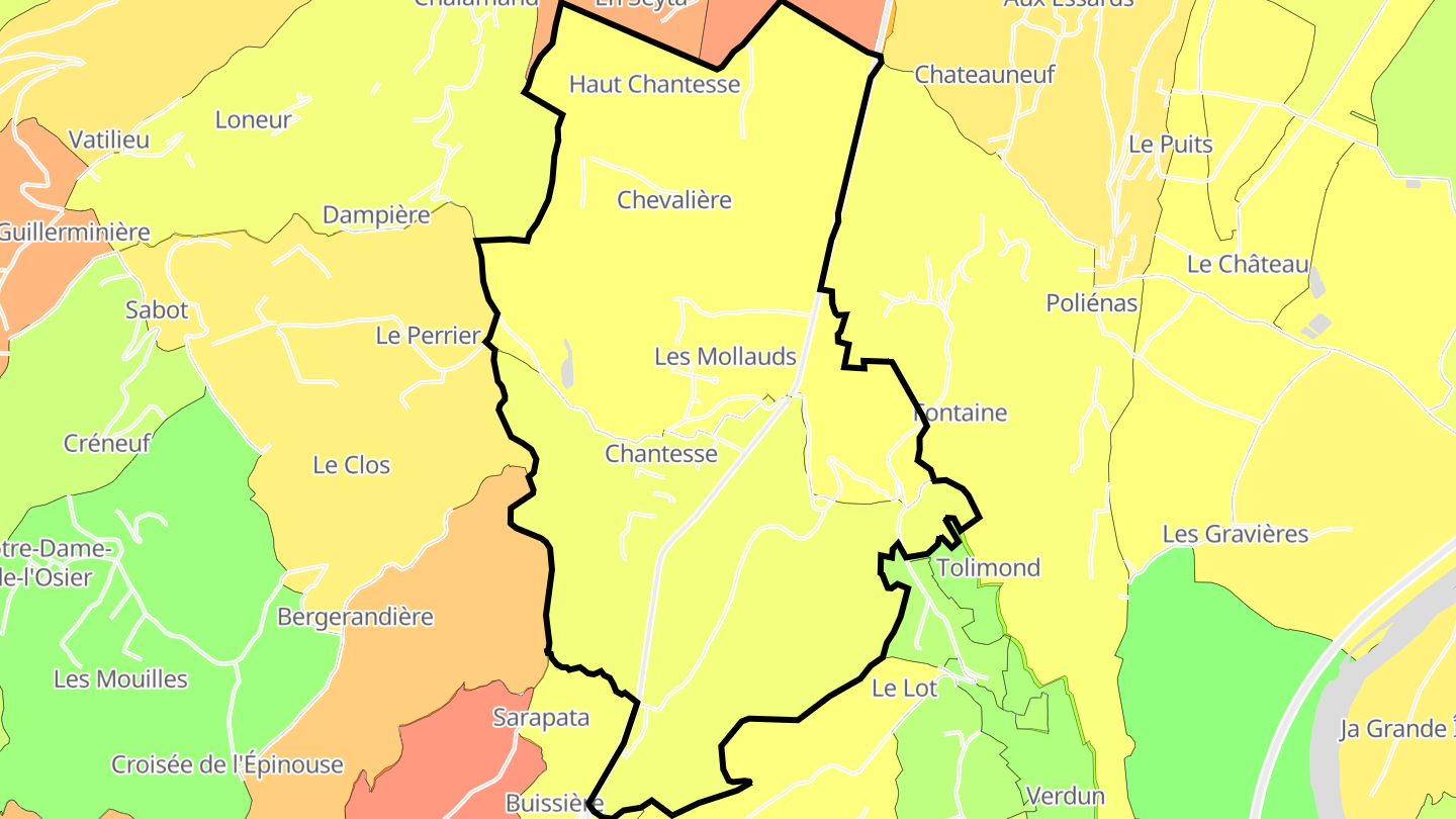 Carte des prix de l'immobilier Chantesse