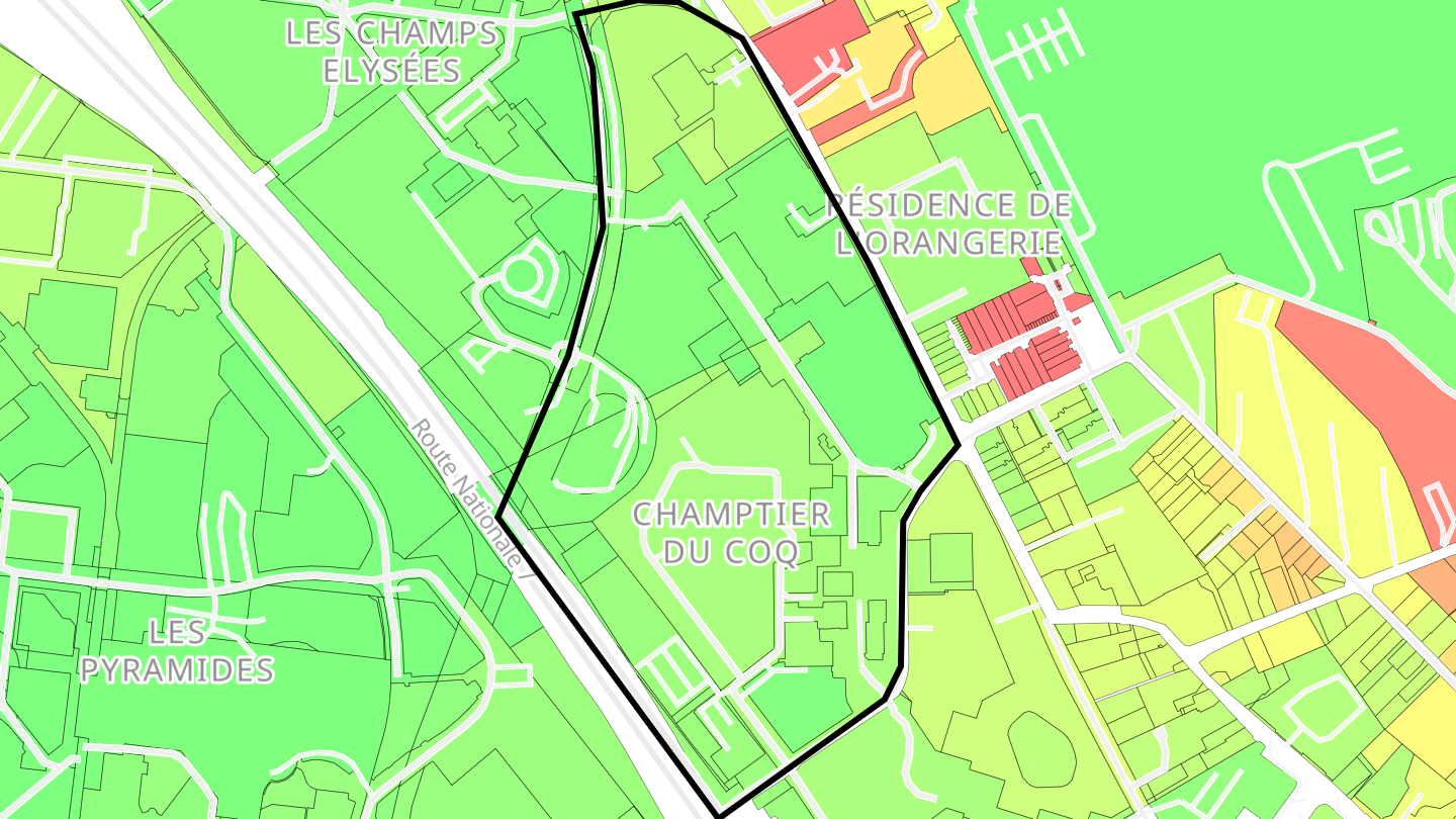 Carte des prix de l'immobilier Chantier du Coq