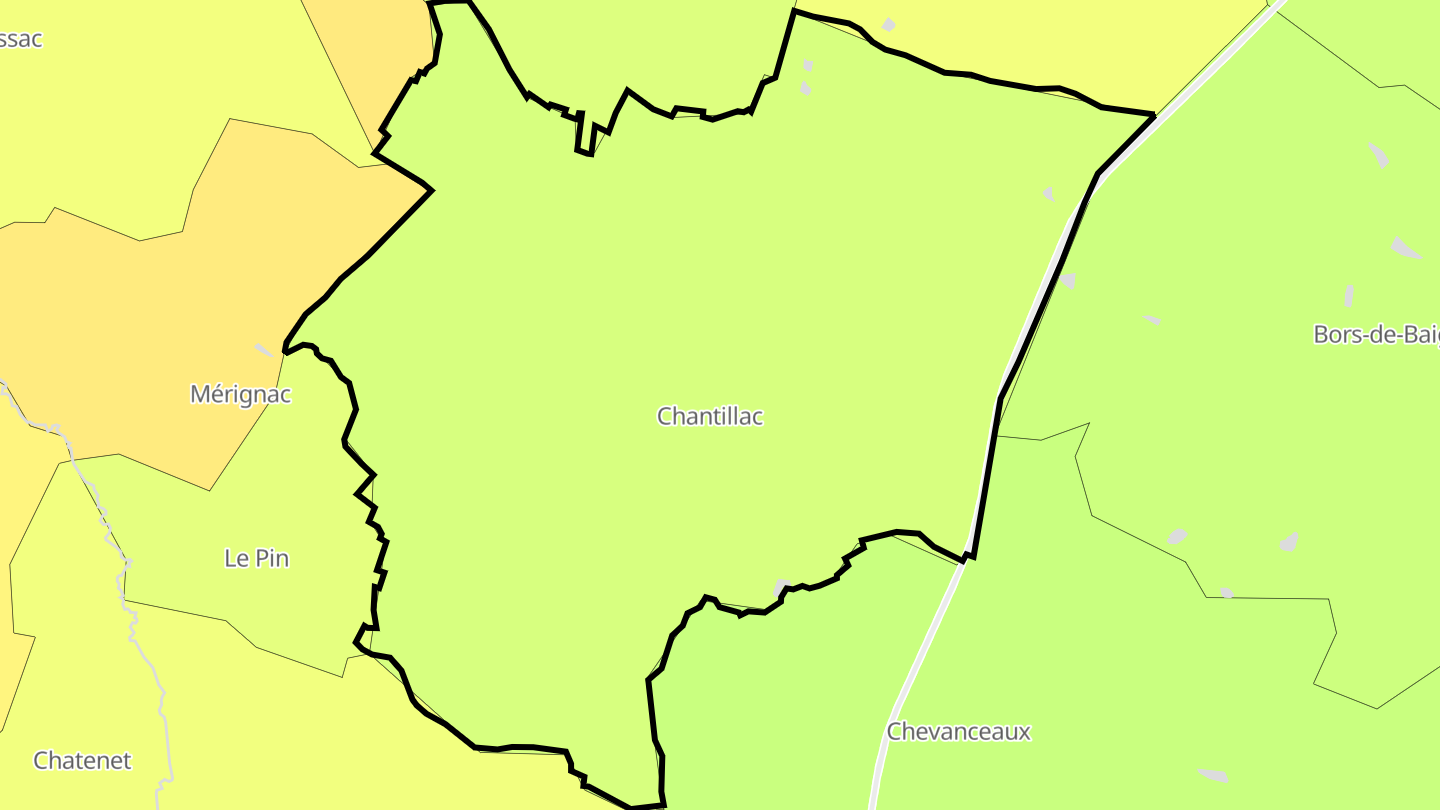 Carte des prix de l'immobilier Chantillac