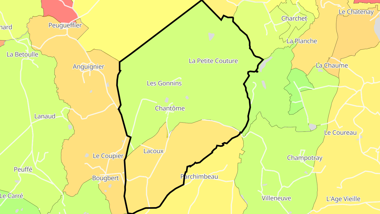 Carte des prix de l'immobilier Chantôme