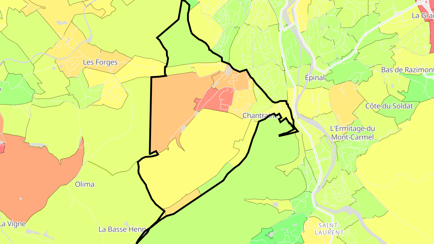 Carte des prix de l'immobilier Chantraine
