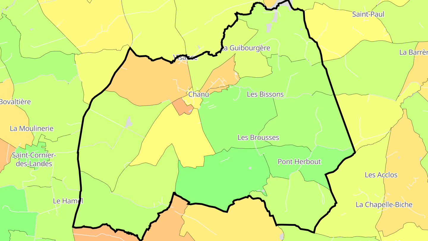 Carte des prix de l'immobilier Chanu