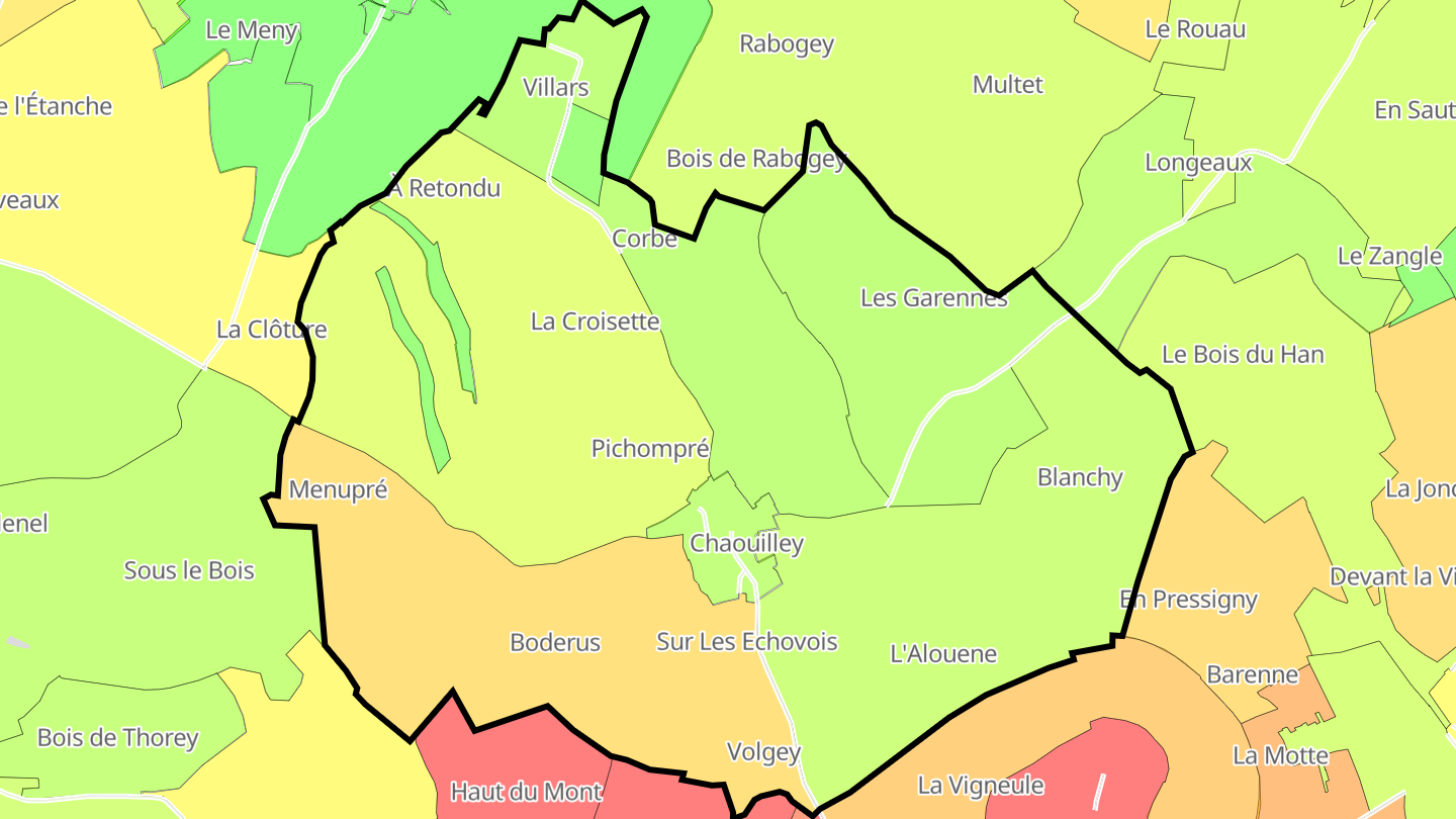 Carte des prix de l'immobilier Chaouilley