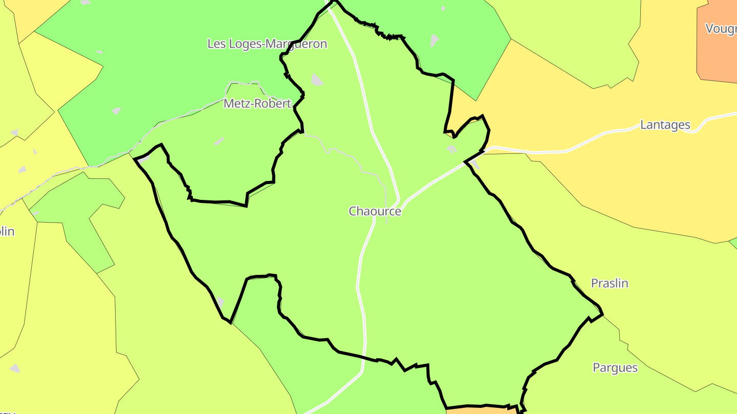 Carte des prix de l'immobilier Chaource