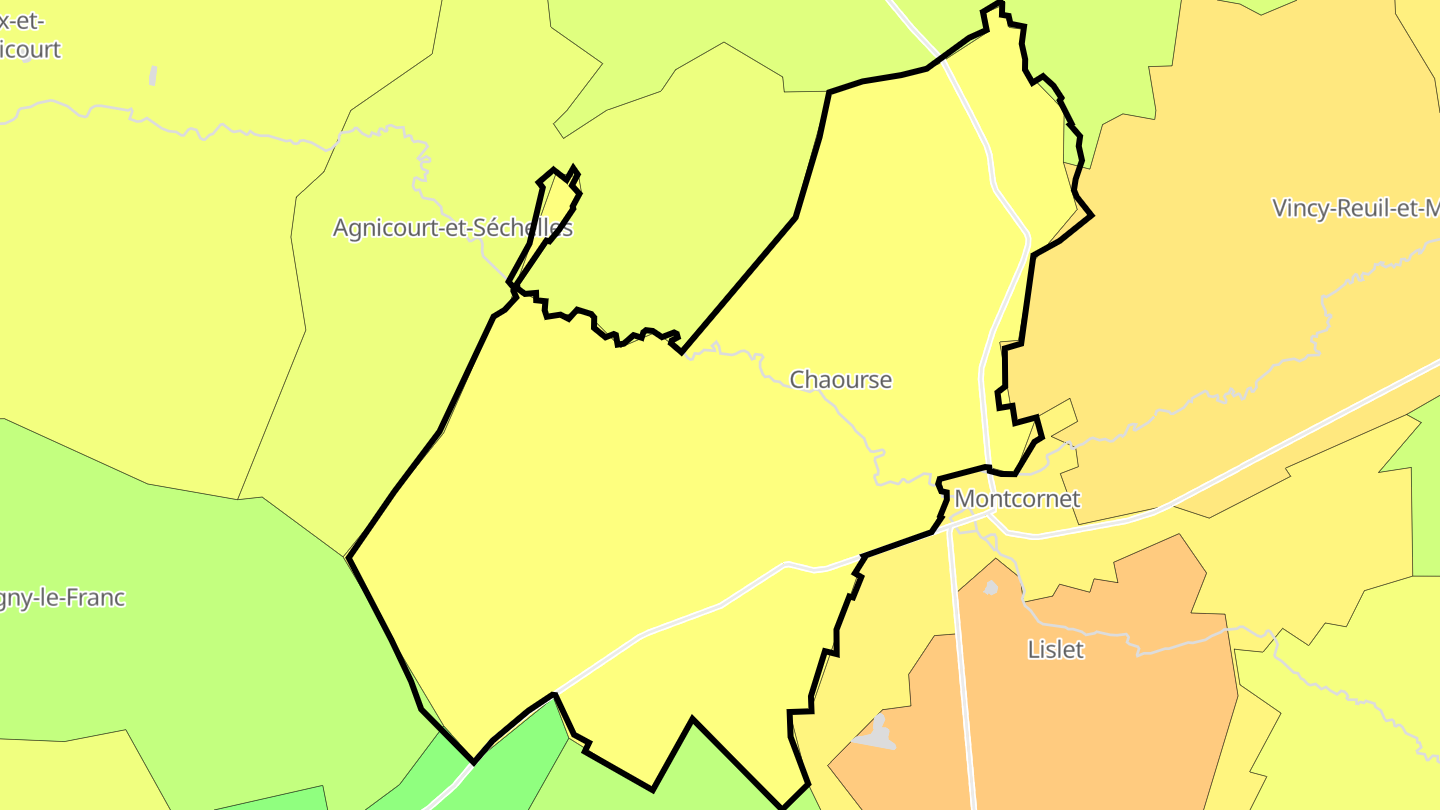 Carte des prix de l'immobilier Chaourse
