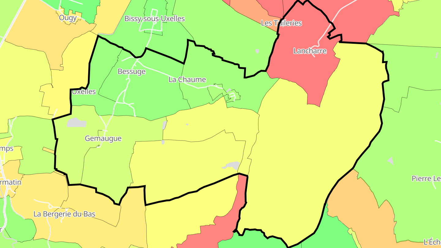 Carte des prix de l'immobilier Chapaize