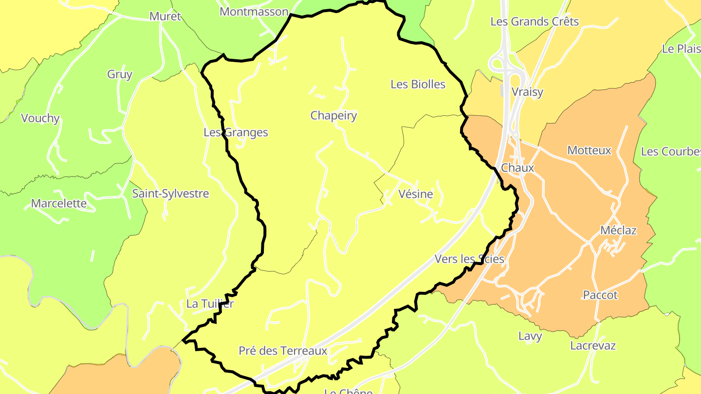 Carte des prix de l'immobilier Chapeiry
