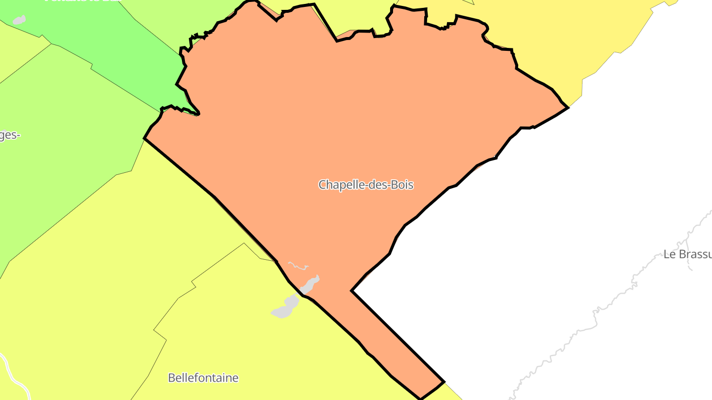 Carte des prix de l'immobilier Chapelle-des-Bois