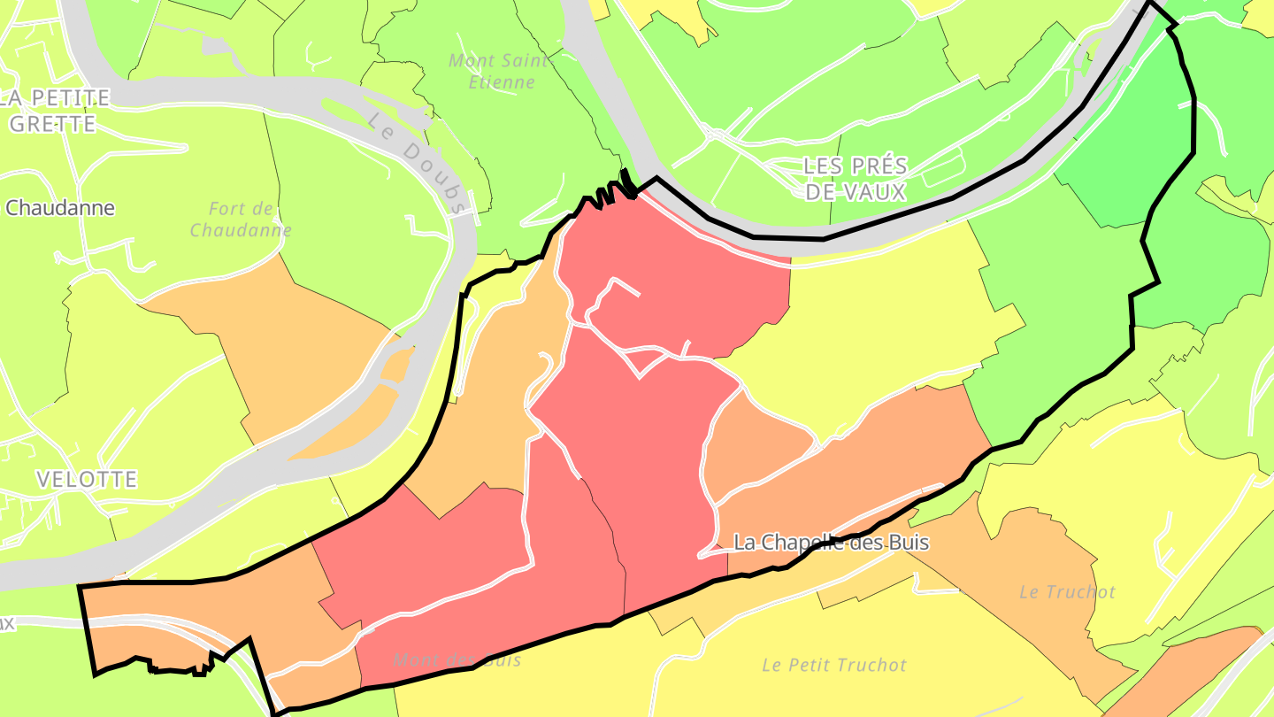 Carte des prix de l'immobilier Chapelle des Buis