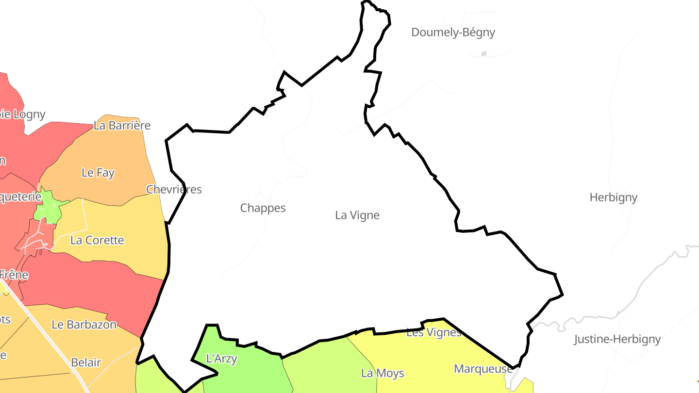 Carte des prix de l'immobilier Chappes