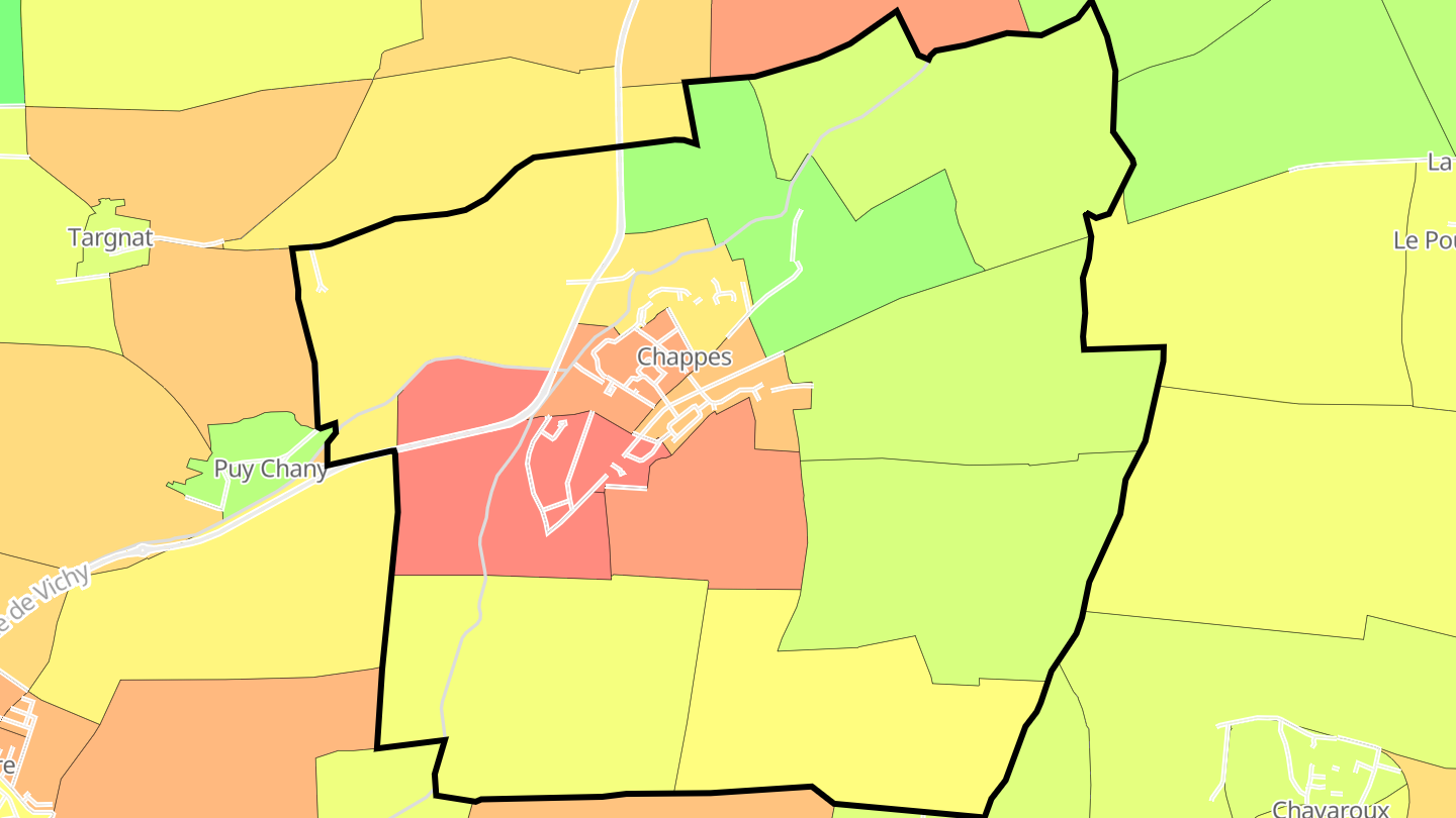 Carte des prix de l'immobilier Chappes