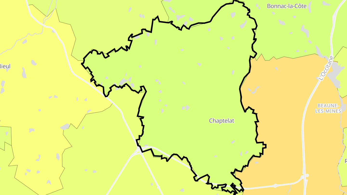 Carte des prix de l'immobilier Chaptelat