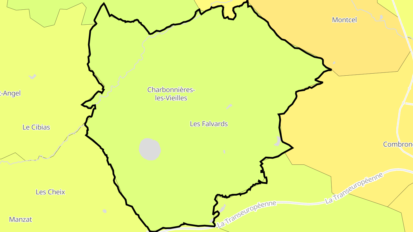 Carte des prix de l'immobilier Charbonnières-les-Vieilles