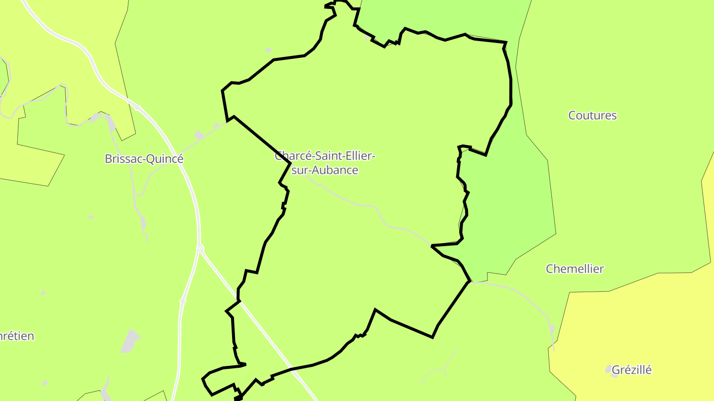 Carte des prix de l'immobilier Charcé-Saint-Ellier-sur-Aubance