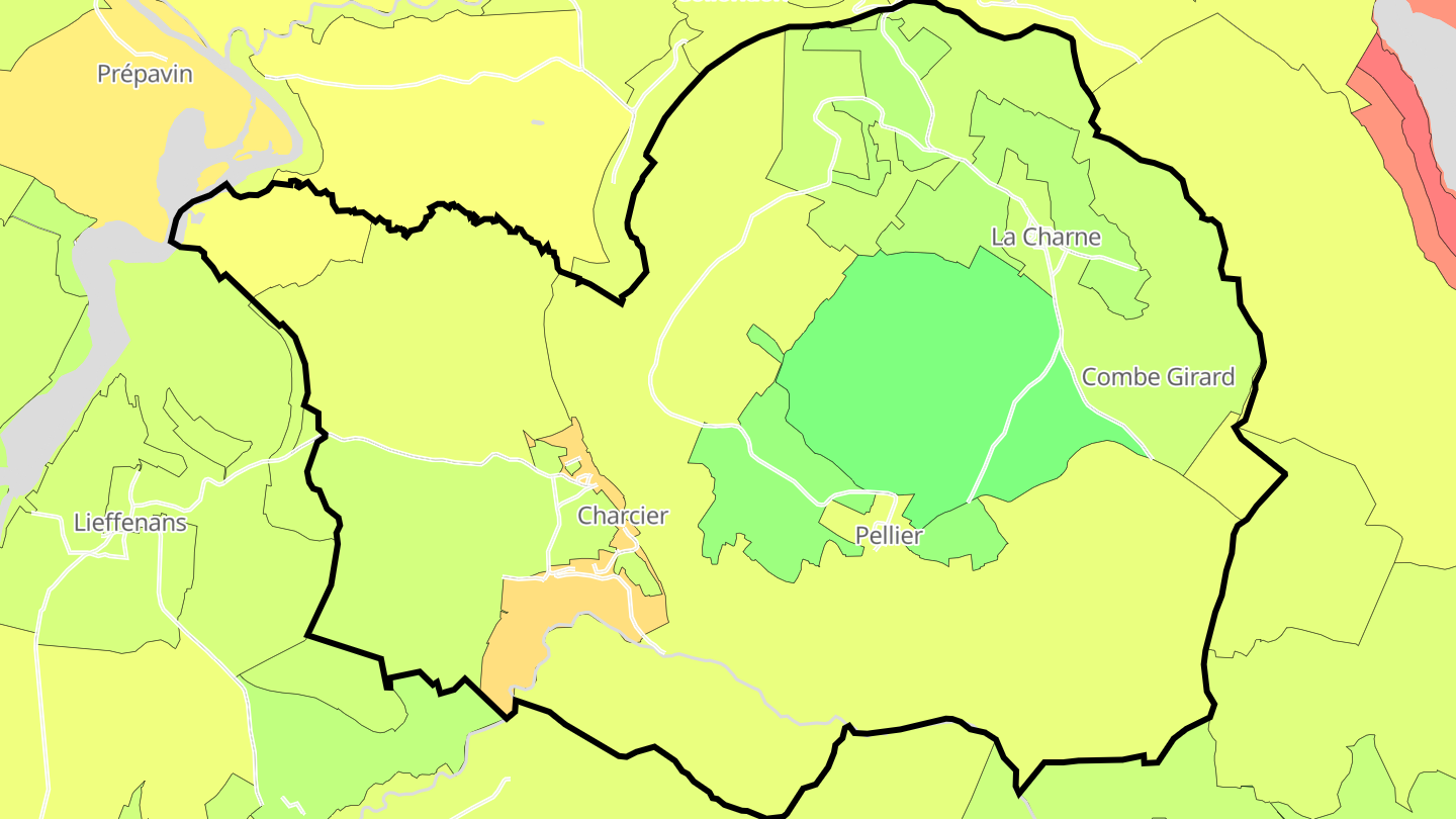 Carte des prix de l'immobilier Charcier
