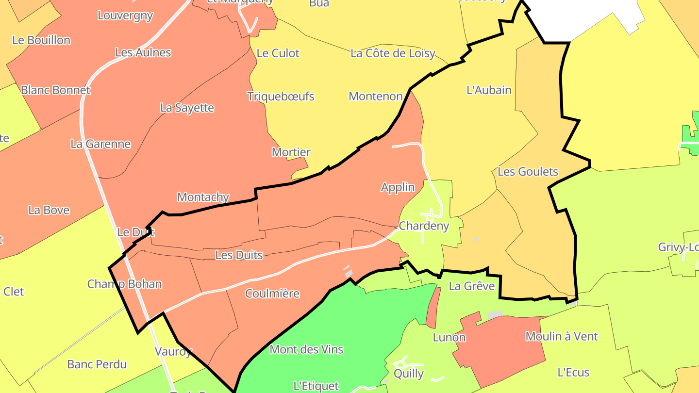 Carte des prix de l'immobilier Chardeny