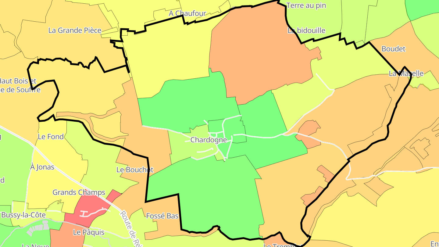 Carte des prix de l'immobilier Chardogne