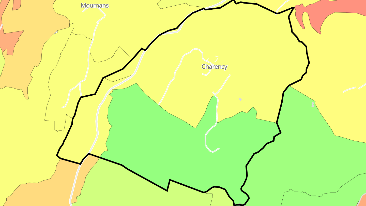 Carte des prix de l'immobilier Charency