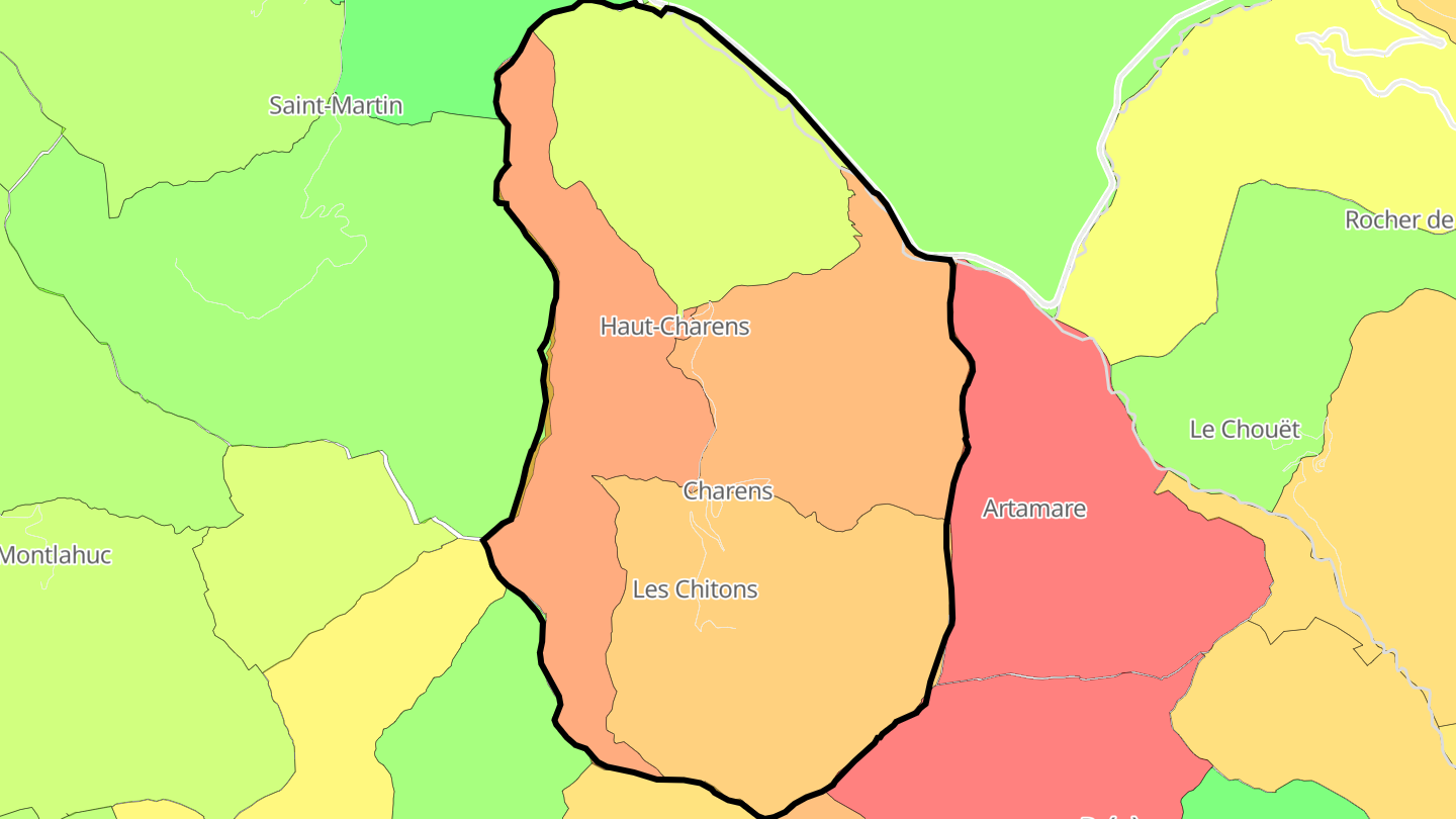 Carte des prix de l'immobilier Charens