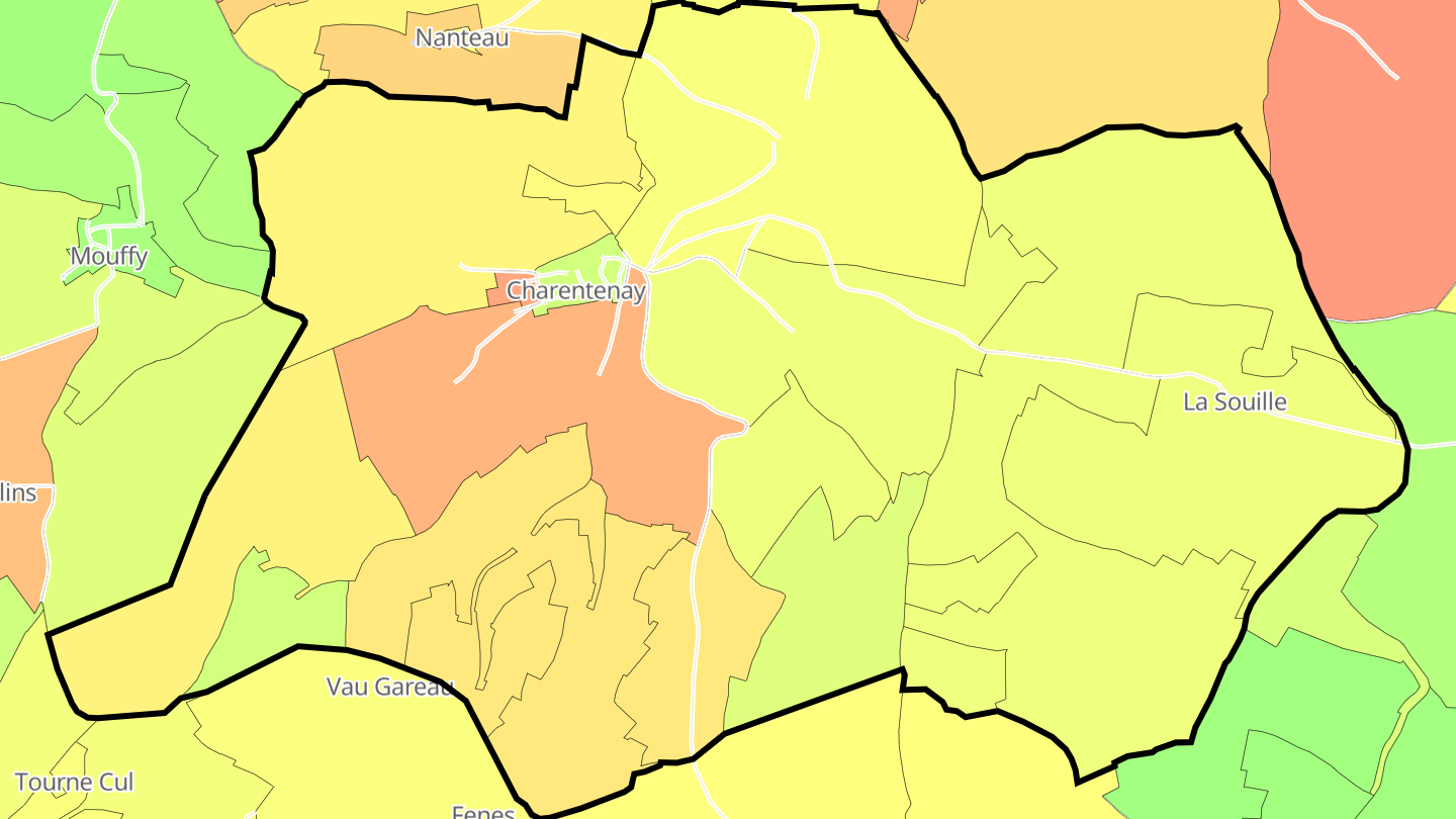 Carte des prix de l'immobilier Charentenay