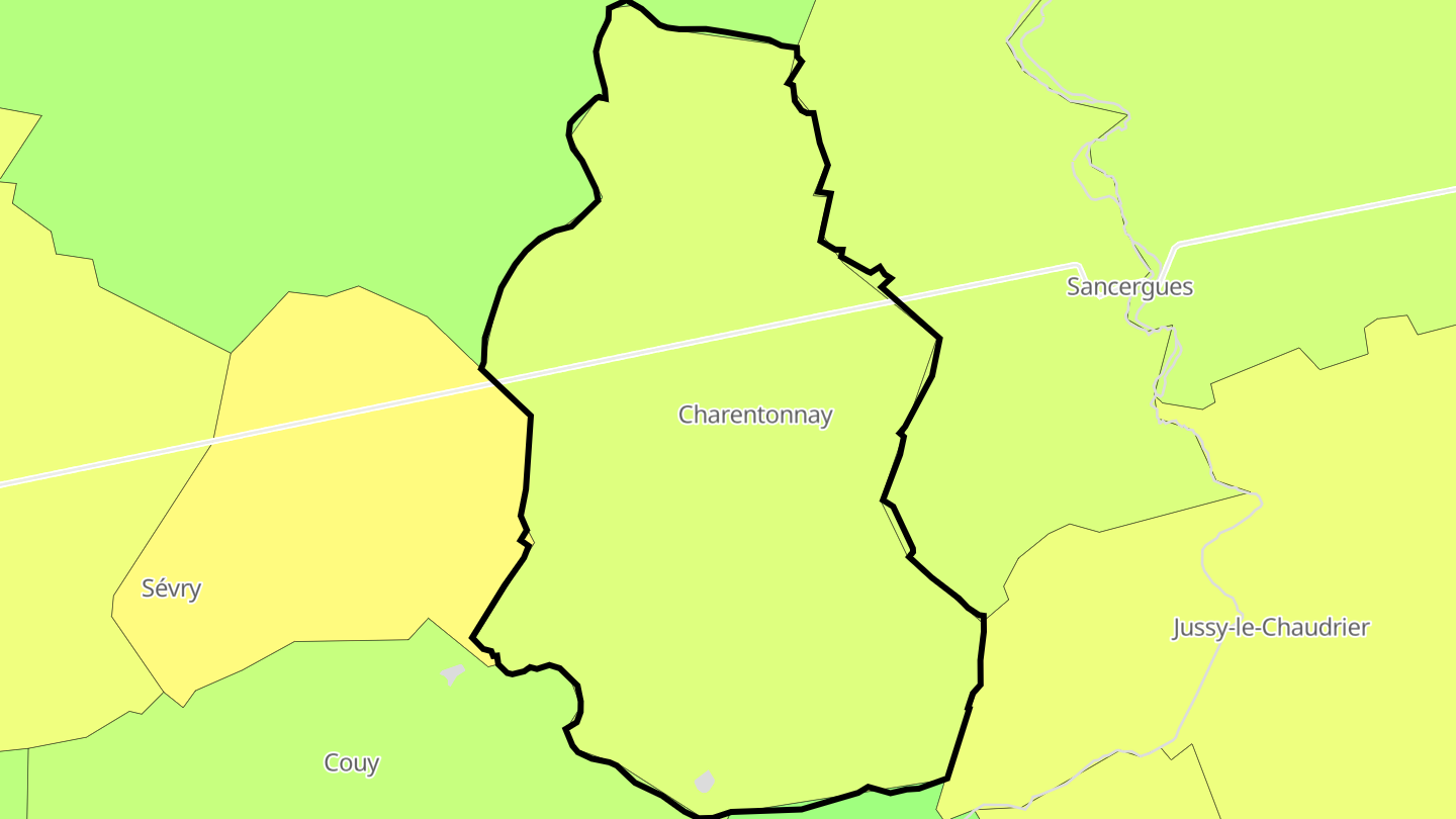 Carte des prix de l'immobilier Charentonnay