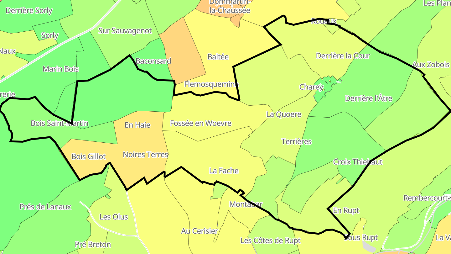Carte des prix de l'immobilier Charey